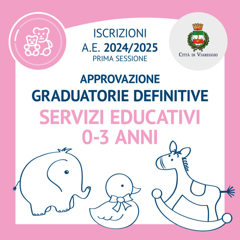 SERVIZI EDUCATIVI 0/3 ANNI – GRADUATORIE DEFINITIVE ISCRIZIONI A.E. 2024/2025