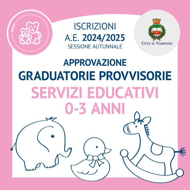 SERVIZI EDUCATIVI 0/3 ANNI – APPROVAZIONE GRADUATORIE PROVVISORIE ISCRIZIONI A.E. 2024/2025 – Sessione Autunnale